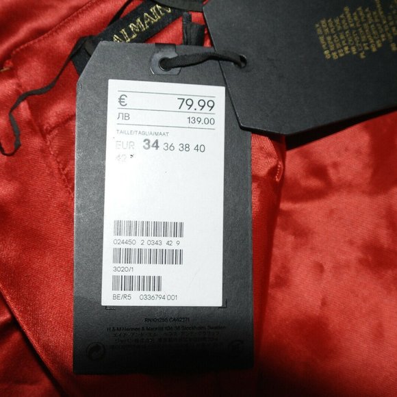 Balmain X H&M red skirt NWT SZ 4 - Picture 6 of 9